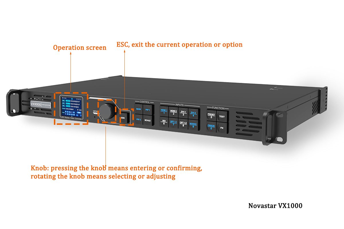 Novastar VX1000 operation Novastar VX1000 LED Video Processor Operation Panel