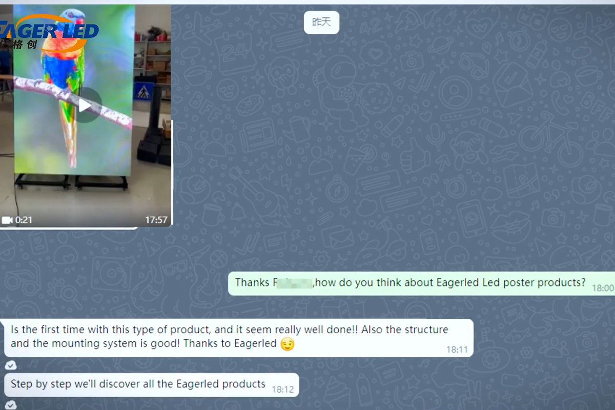 EagerLED LED Poster Display Feedback