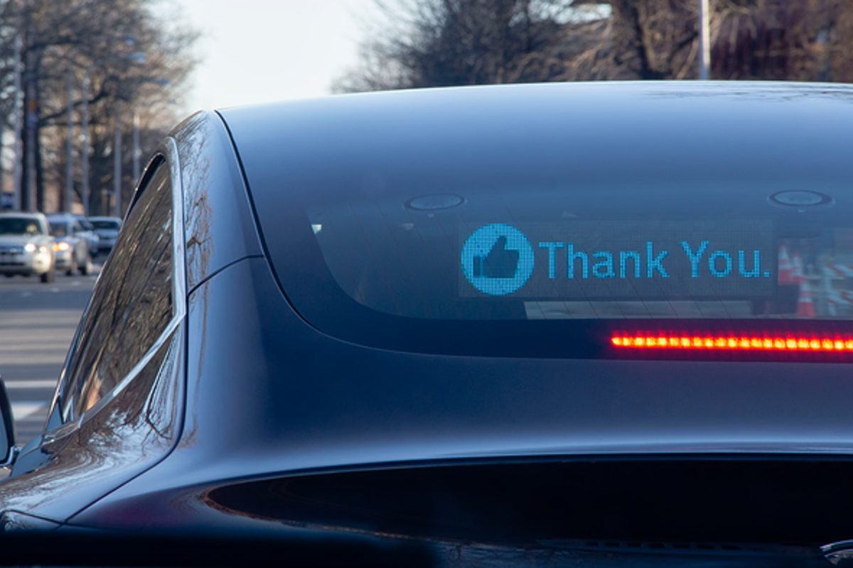 Car window LED display