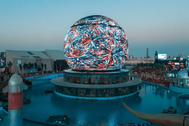 The Spherical LED Screen at Riyadh Season