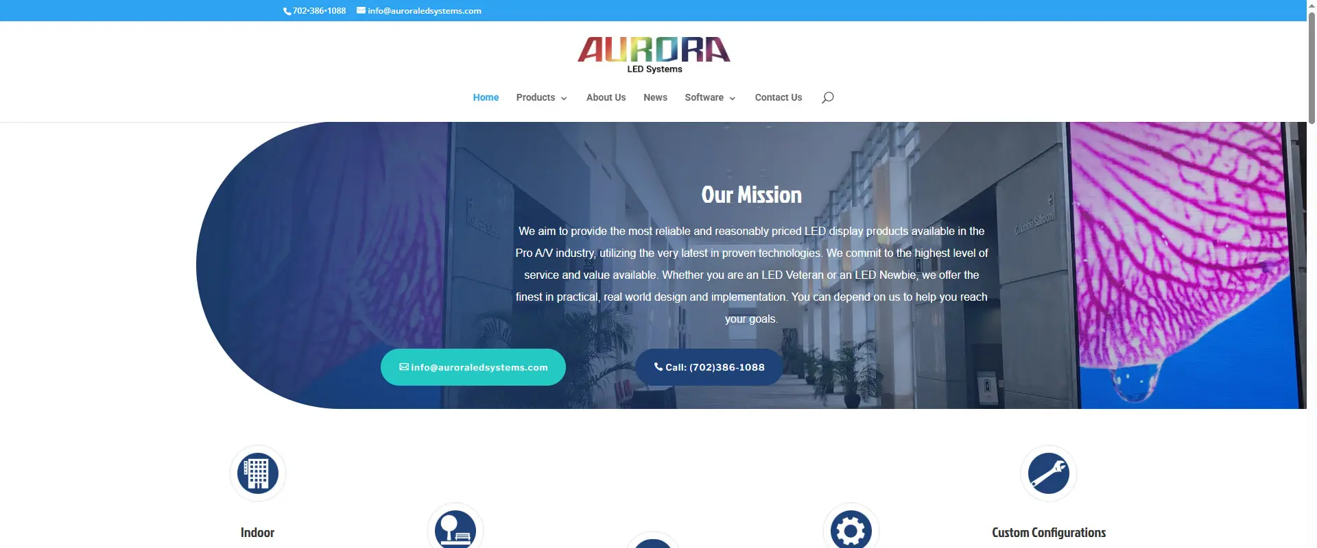 Aurora LED Systems LED wall manufacture