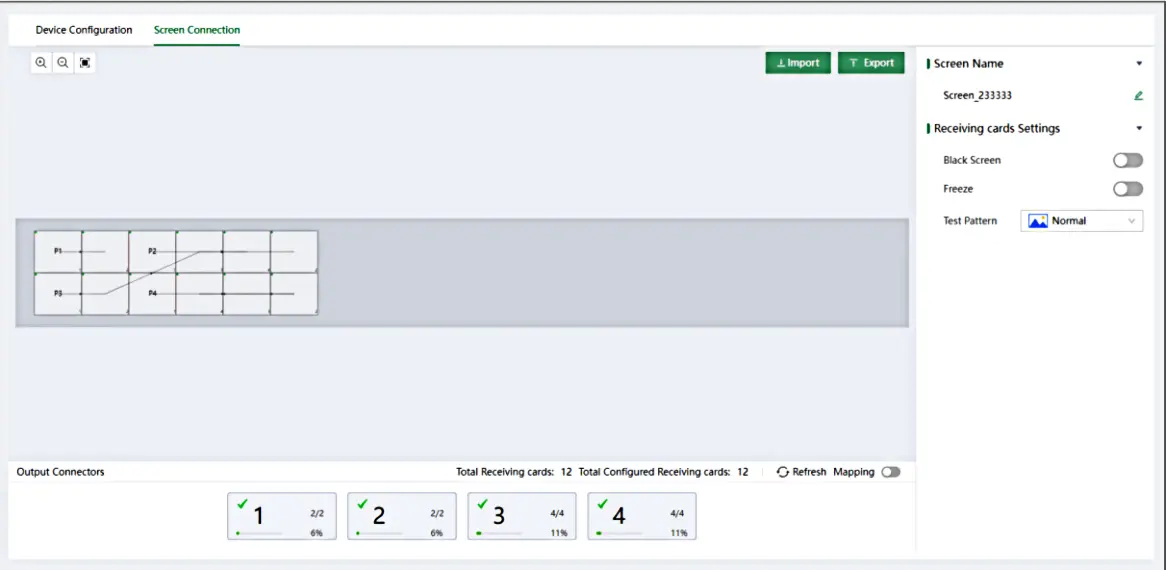 Screen configuration