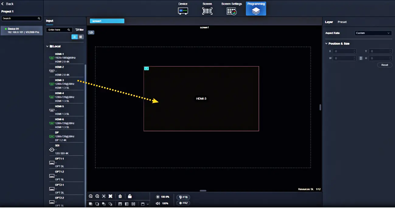 Novastar VX400 Pro Via The Unico Web Interface Novastar VX400 Pro Via The Unico Web Interface