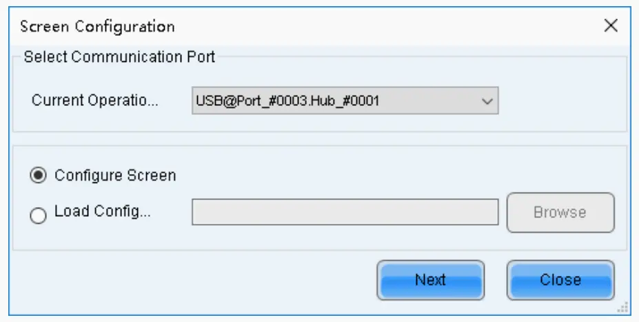 Select Communication Port Select Communication Port
