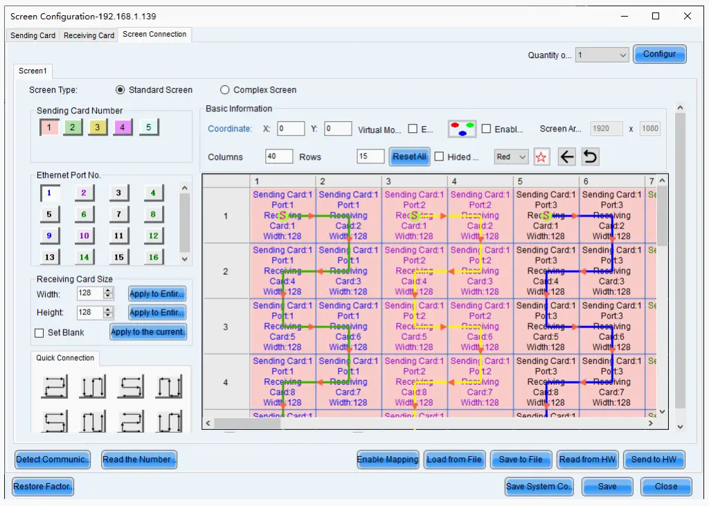 Select the Screen Connection tab Select the Screen Connection tab