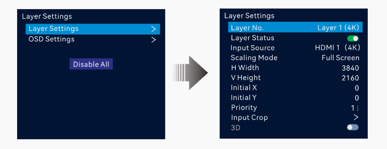 VX600 Pro layer settings