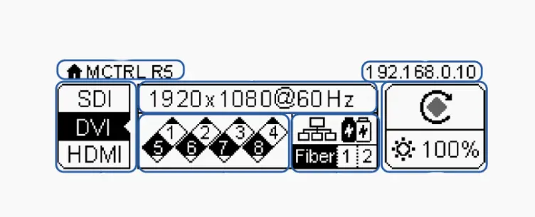 Novastar Controller MCTRL R5 Home Screen