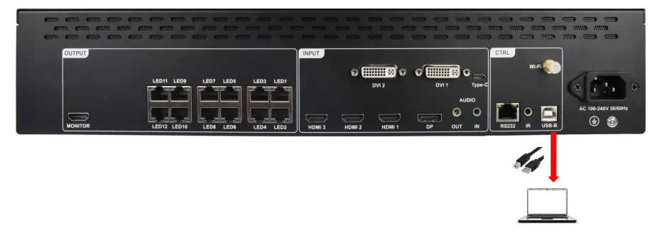 Connect the VP1640A to the computer