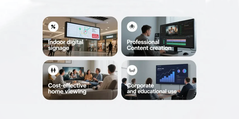 Professional UHD display technology applications in signage and corporate environments