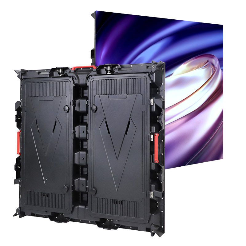Front and rear view of an outdoor advertising LED display cabinet used to review service access