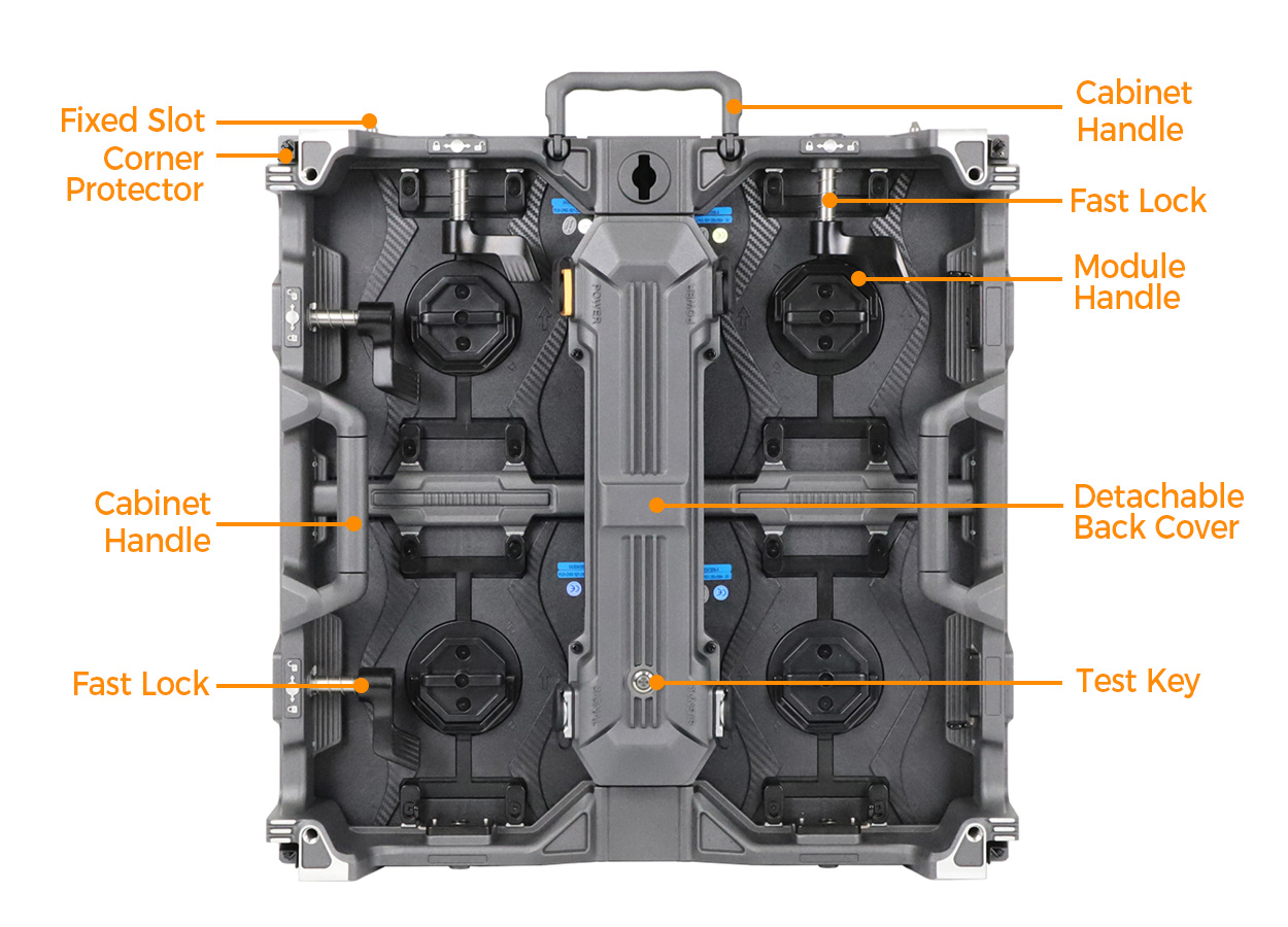 EA500H9 rear cabinet with handles, locks and detachable back cover