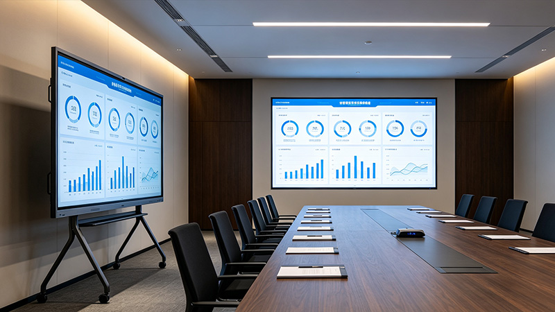Conference-Room-LED-Display-3 - LED Screen Board Wall-mounted LED display in a medium-size meeting room