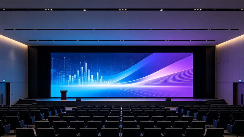 Conference-Room-LED-Display-4 - LED Screen Board Conference room LED video wall showing a business presentation