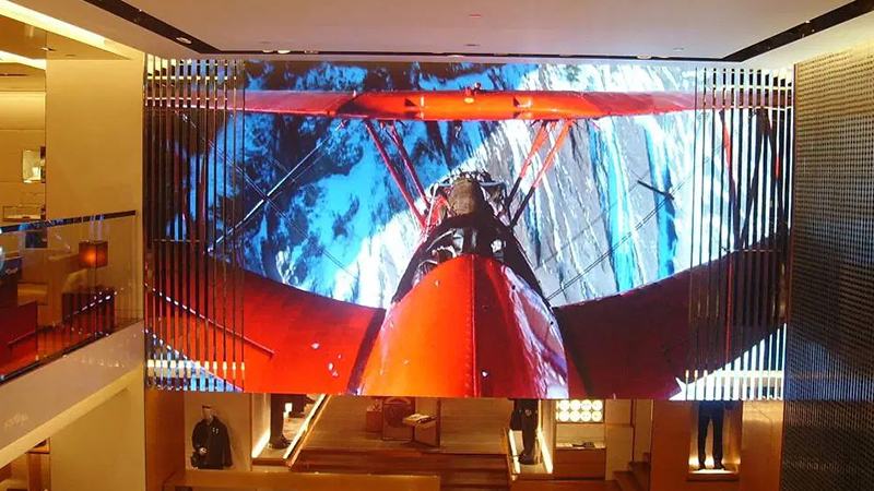 Digital-Retail-Signage-3 - LED Screen Board Large LED video wall showing branded content in a showroom