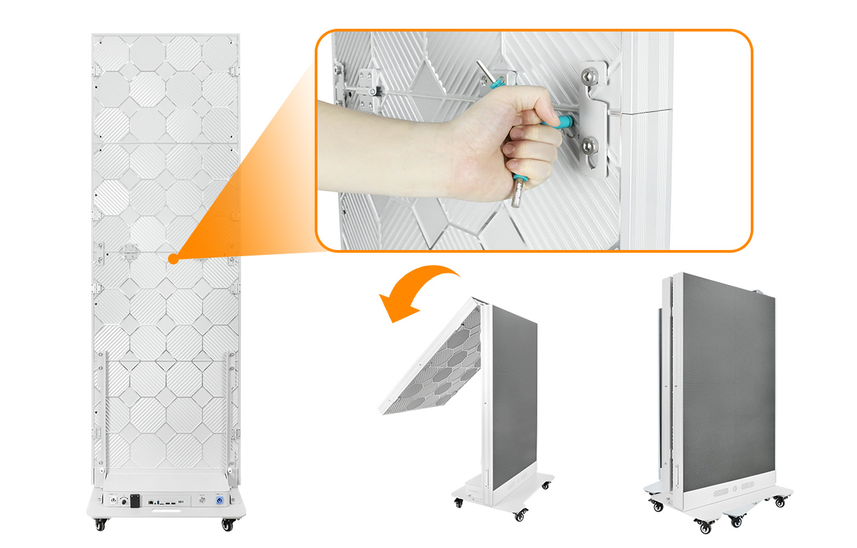 EA1920iP5 rear locking detail and folded poster arrangements in a manufacturer photographic composite