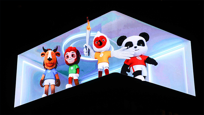 Street-LED-Advertising-Display-2 - LED Screen Board 3D corner LED billboard on a commercial street
