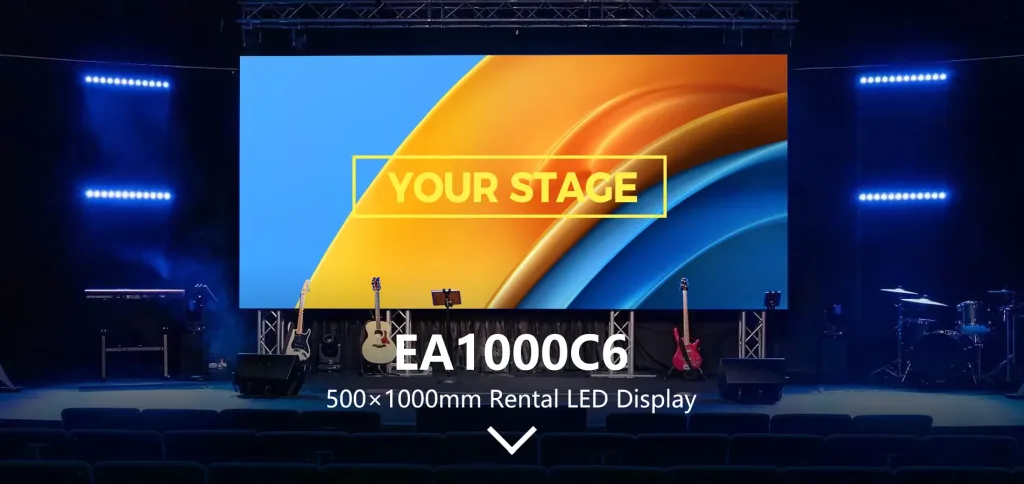 EagerLED EA1000C6 rental LED display shown in a stage application